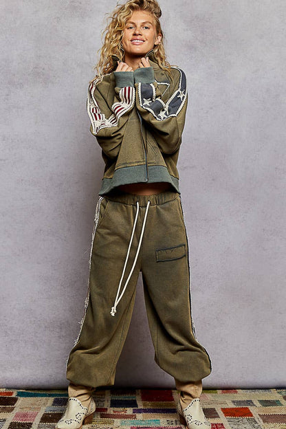French Terry Star Patch Knit Joggers