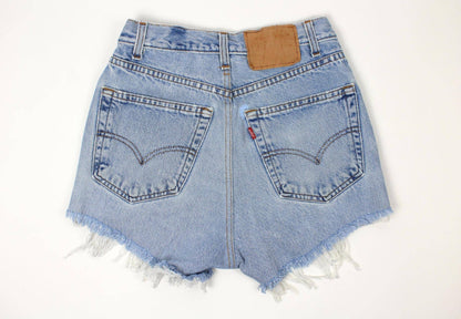 High-Rise Upcycled Denim Cutoff Shorts - Recycled Tapestry