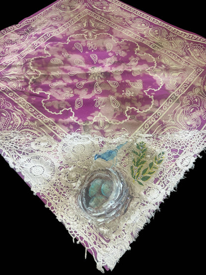 Magenta Hand Painted Nesting Bandana