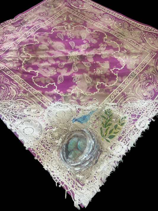 Magenta Hand Painted Nesting Bandana