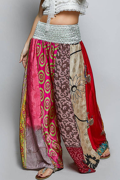 One-of-a-Kind Smocked Waist Printed Wide Leg Pants