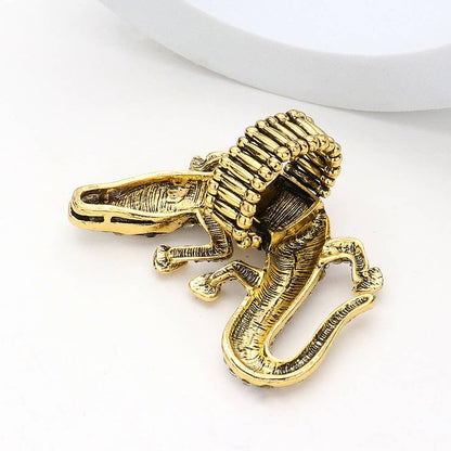 Rhinestone Paved Alligator Pointed Stretch Ring