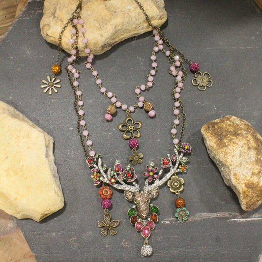Doe & Flowers Layered Necklace