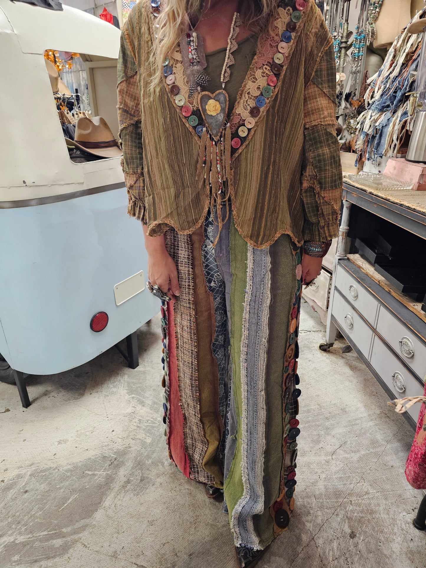 Bust Your Button Patchwork Pants