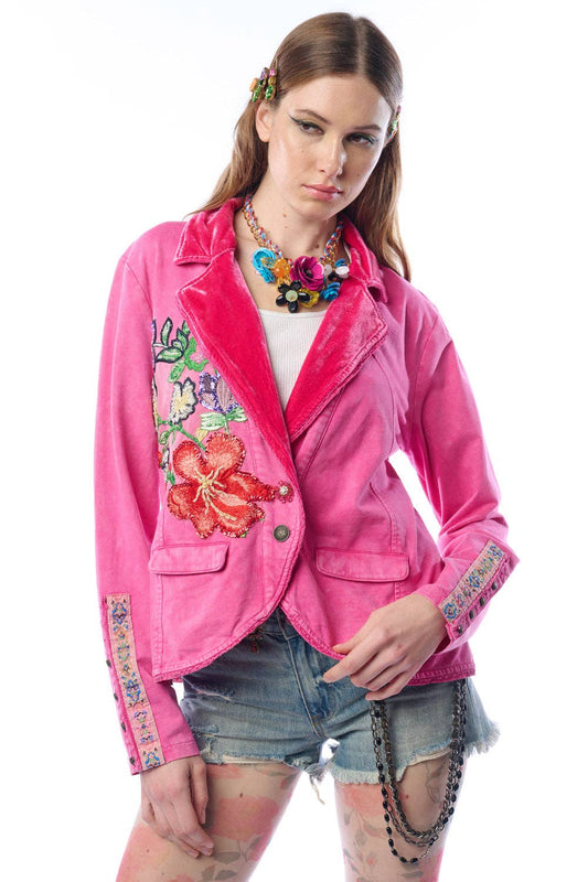 Colonel Jacket-Ruby | French Terry Jacket | Floral Blazer