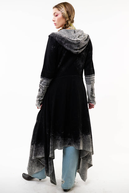 Forest Goddess French Terry Coat | Hooded Sweater| Long Coat