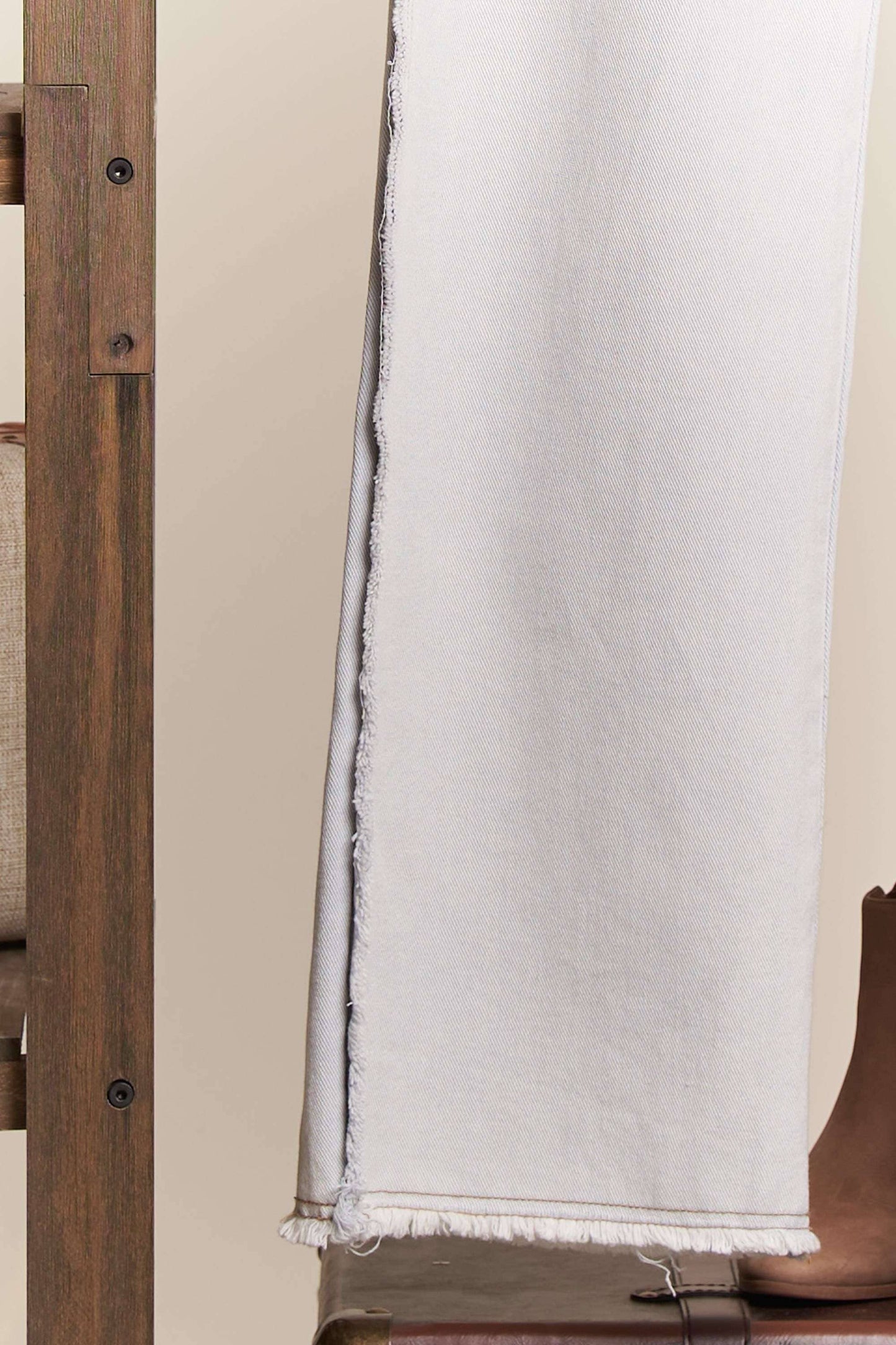 Raw Hem  Wide leg Bleached Jeans