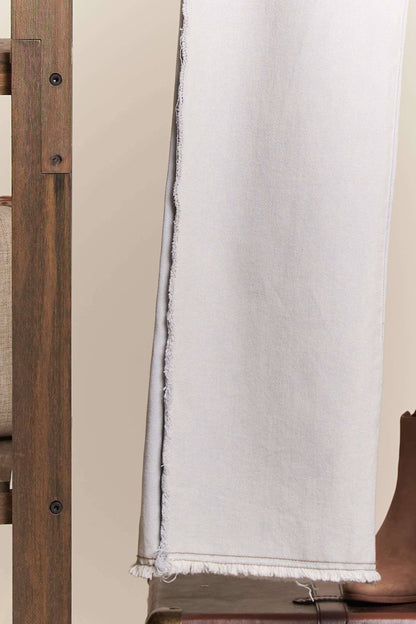 Raw Hem  Wide leg Bleached Jeans