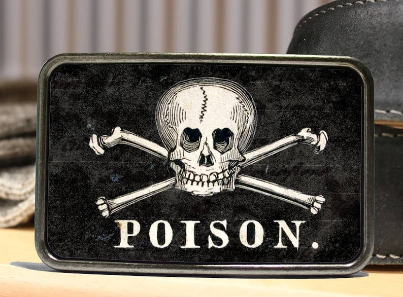 Poison Skull Belt Buckle