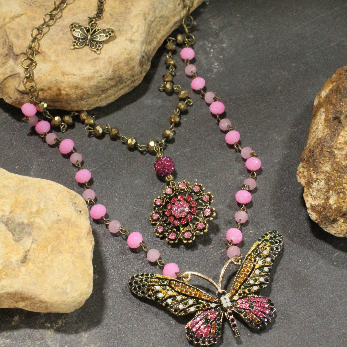 Bold Beauty Butterfly Layered Necklace