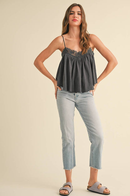 CROCHET CONTRASTED TANK TOP