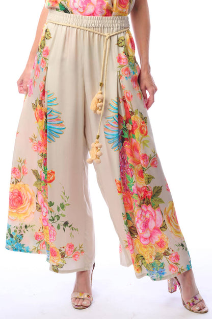Earth Angels Pants | Wide Leg Pants | Peacock Print Pants