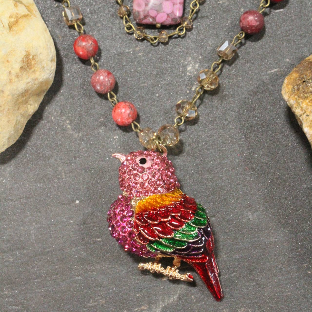 Spread Your Wings Raspberry Necklace Set