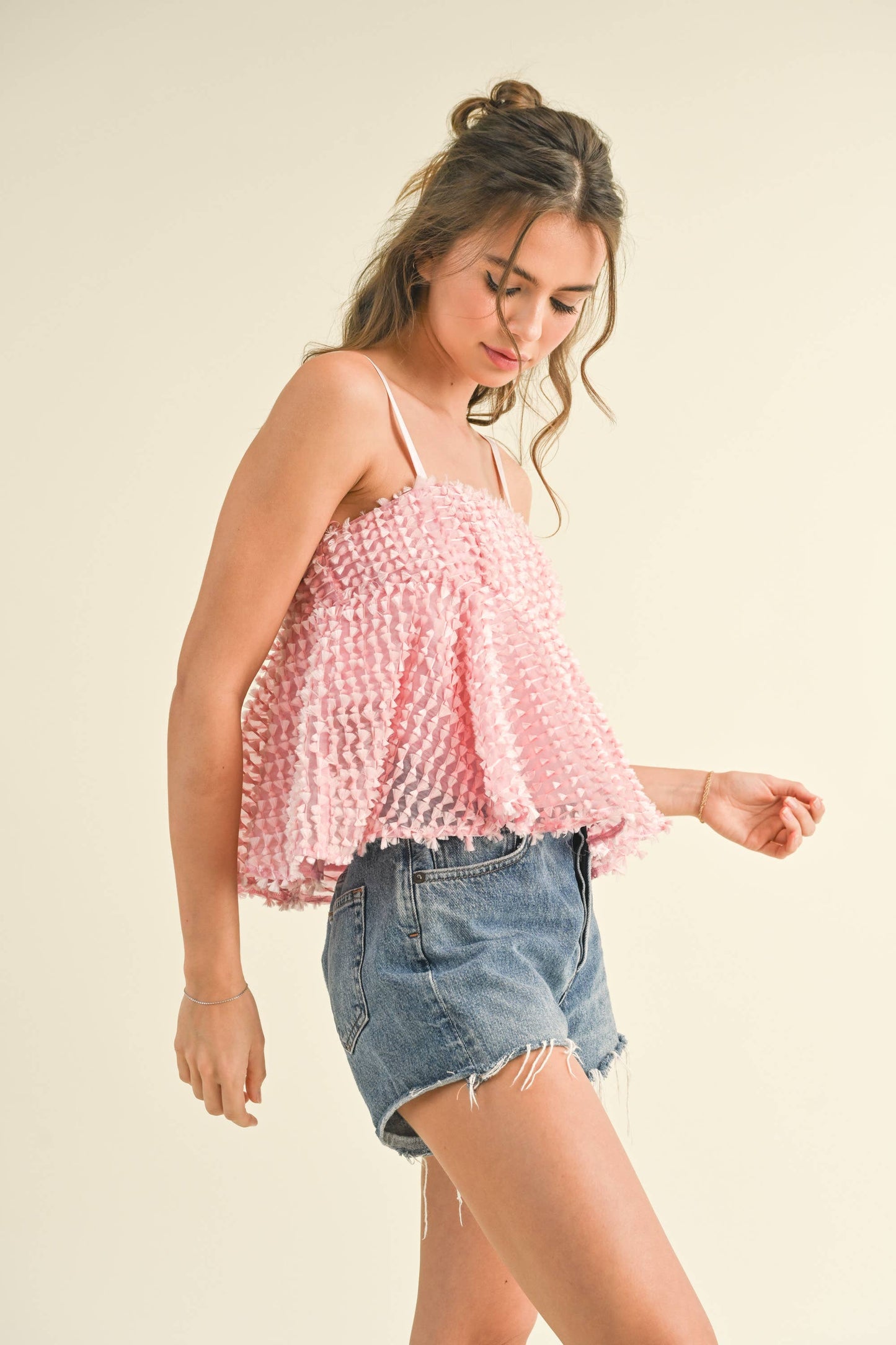 SPAGHETTI STRAP BABY DOLL TOP