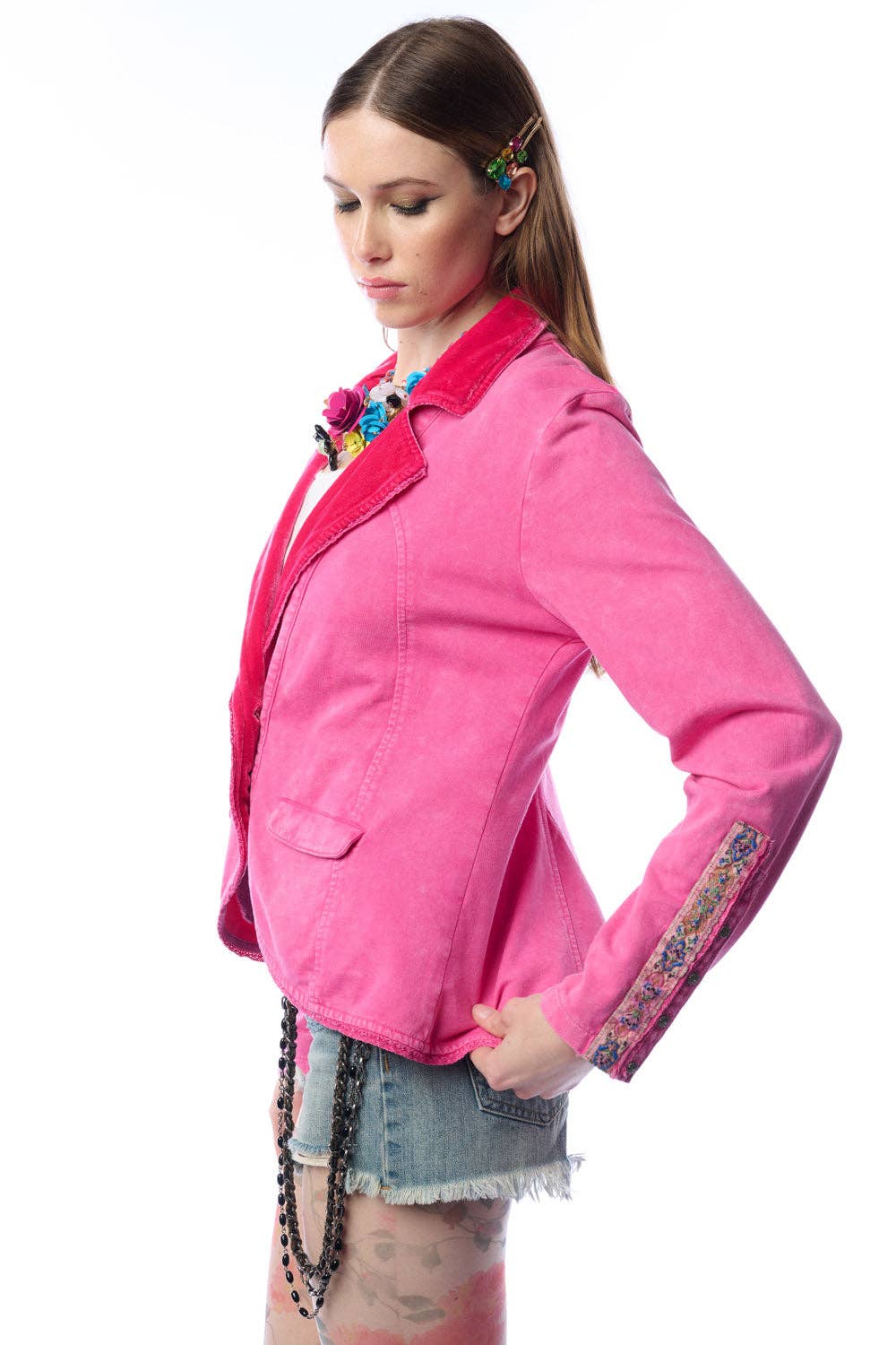 Colonel Jacket-Ruby | French Terry Jacket | Floral Blazer
