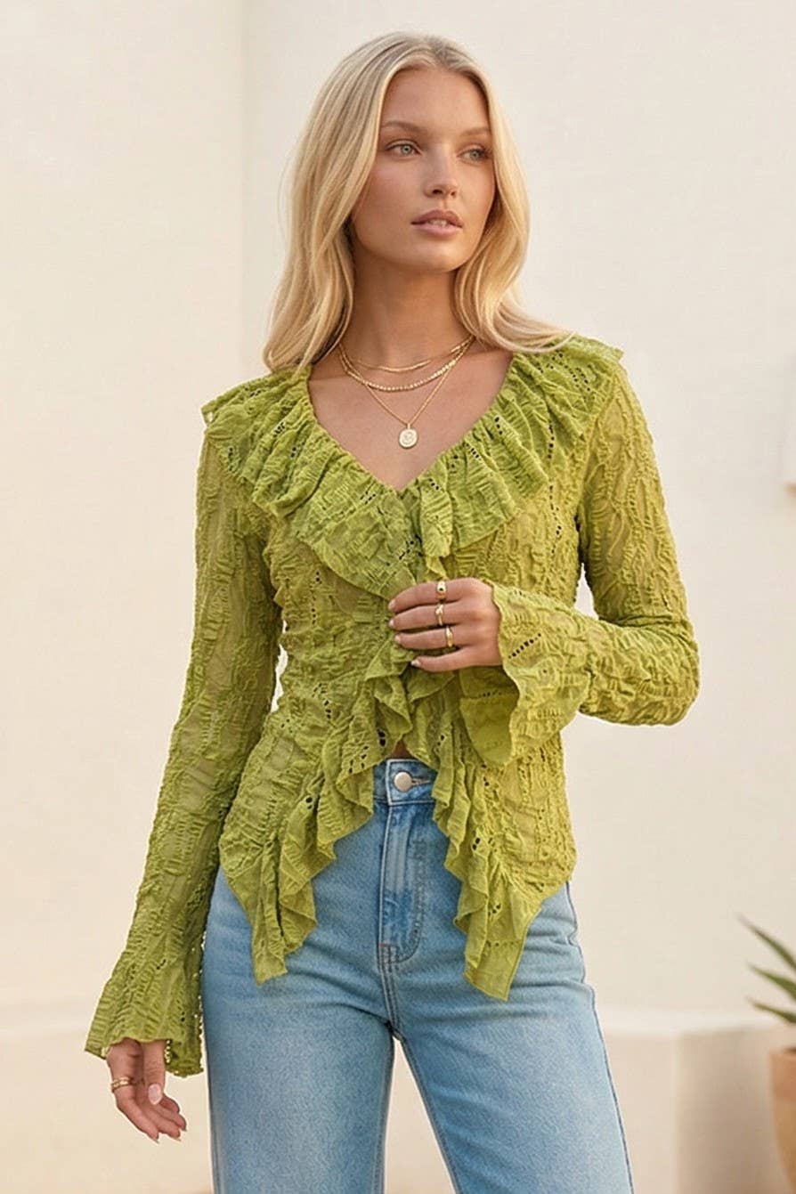 LONG SLEEVE BOHO LACE TOP