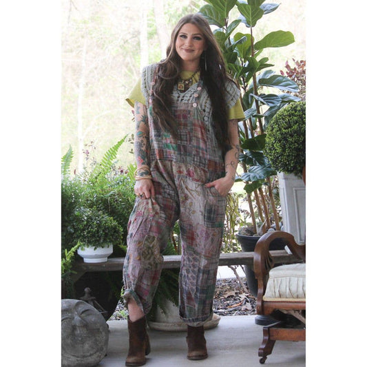 Travels Await Overalls - Navy Plaid
