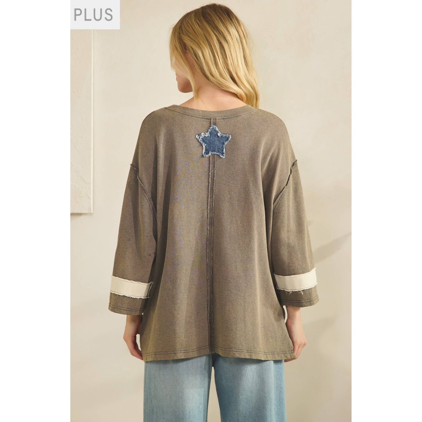 STAR SPANGLED OVERSIZED SWEATSHIRT PLUS SIZE