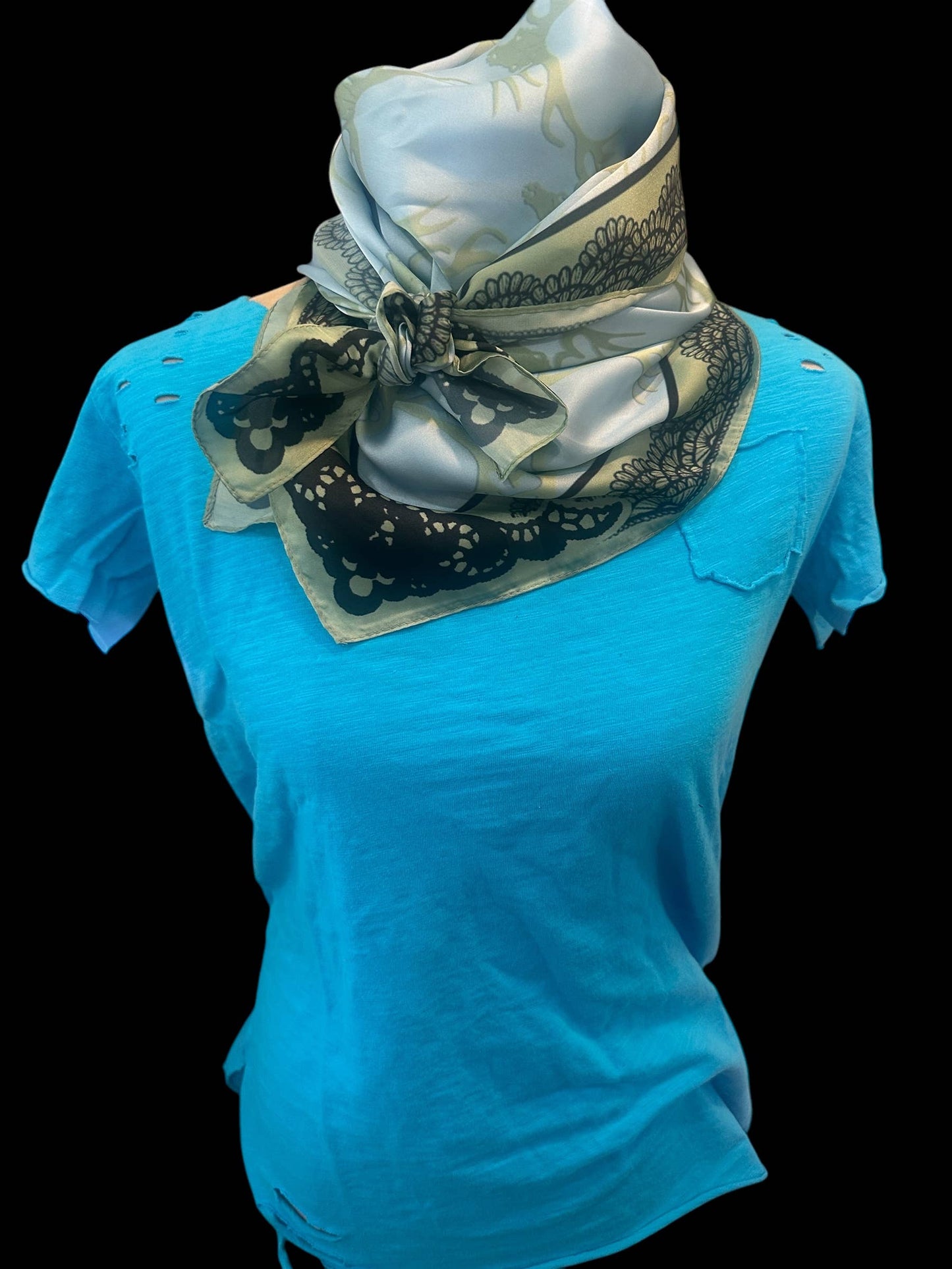 Electric Blue Rip Tattered Shirt