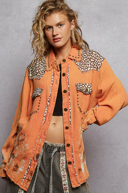 Studded & Splattered tangerine Shacked
