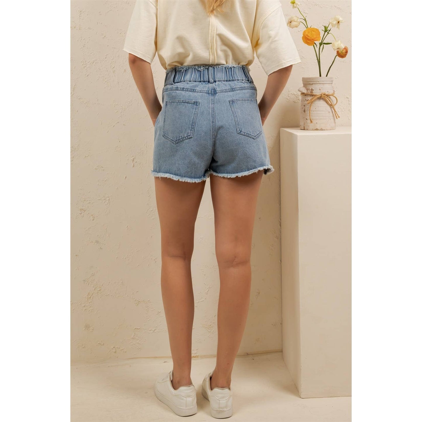 STARSTRUCK DISTRESSED DENIM SHORTS
