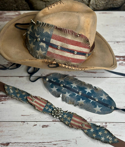 USA Four Feather Hatband