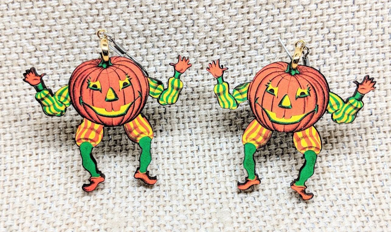 Pumpkin Vintage Halloween Earrings