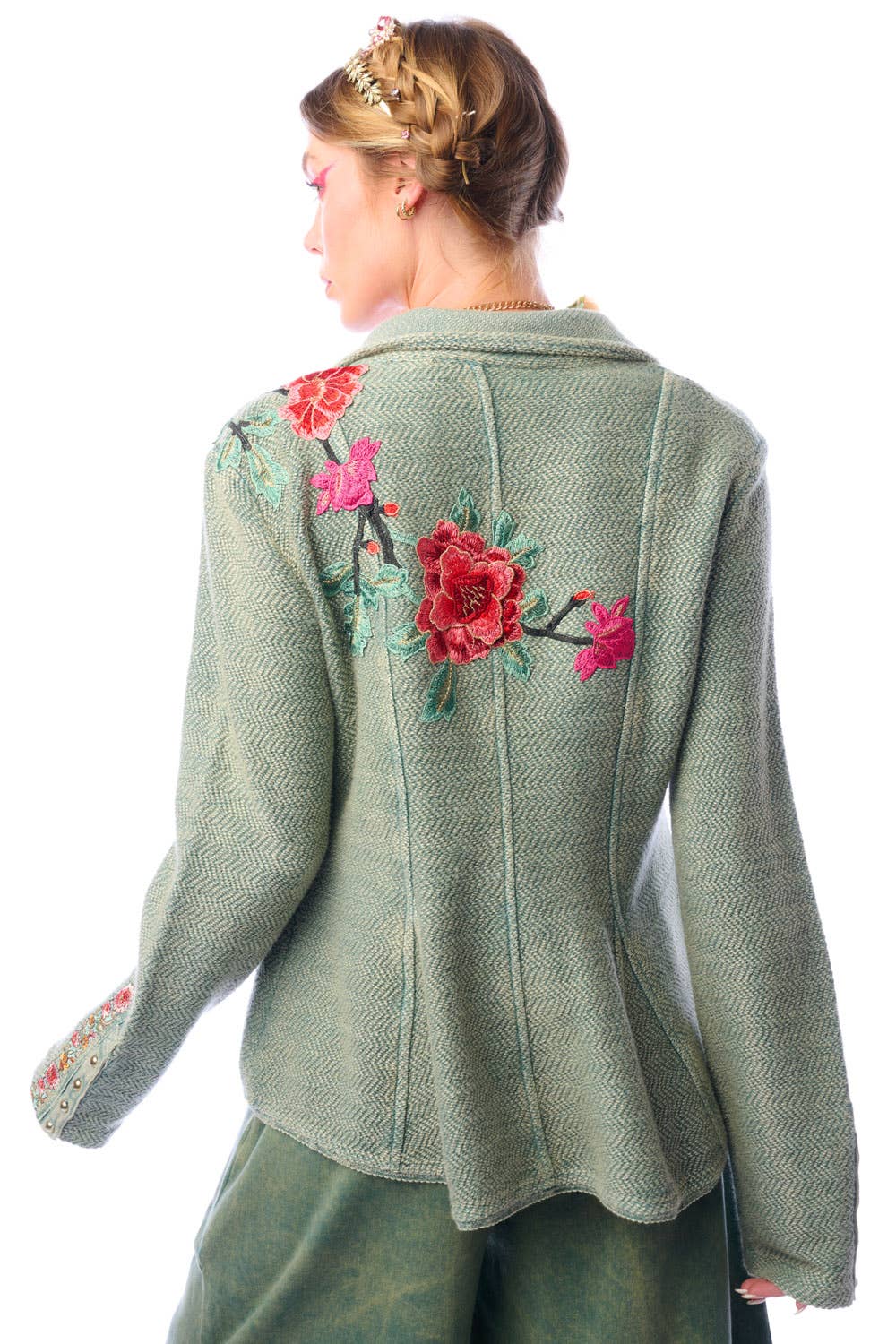 Alba Green Terry  Blazer