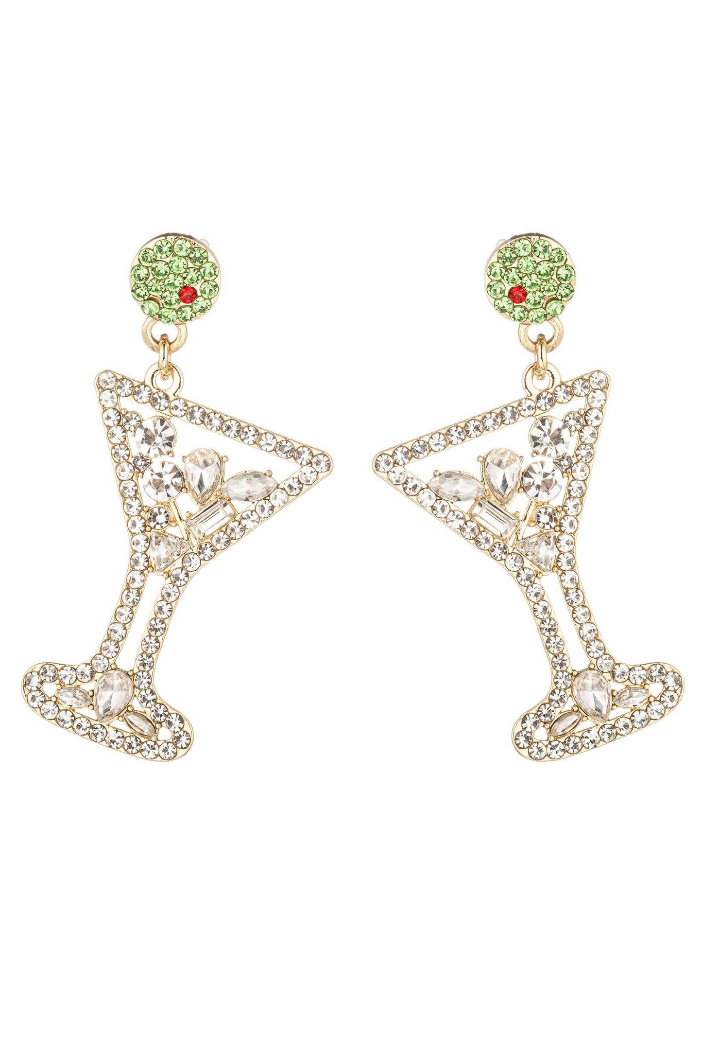 Dry Martini 18K Gold Plated CZ Drop Earrings