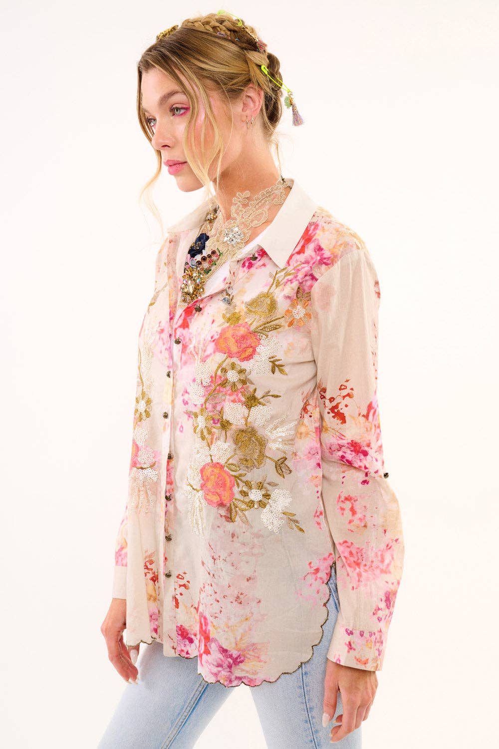 The Thought of You Shirt Boho Blouse