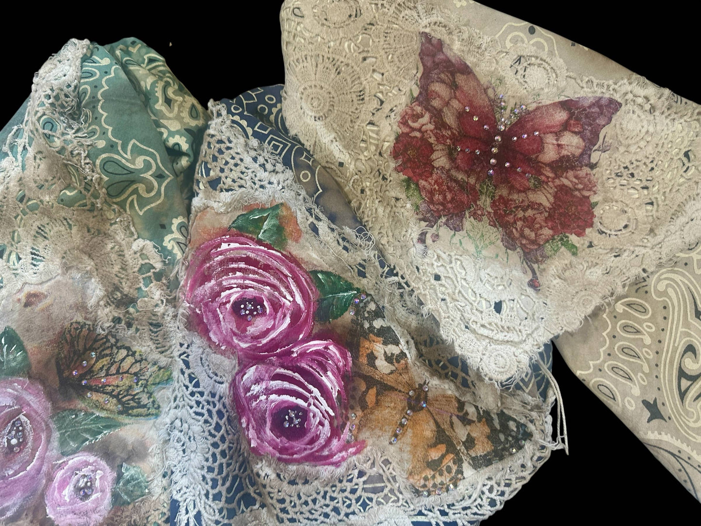 Magenta Hand Painted Nesting Bandana