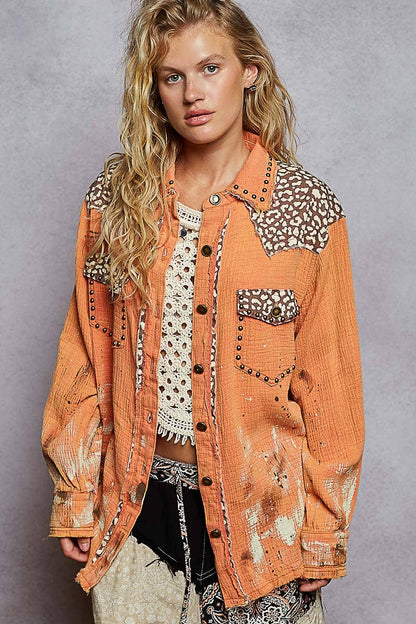 Studded & Splattered tangerine Shacked