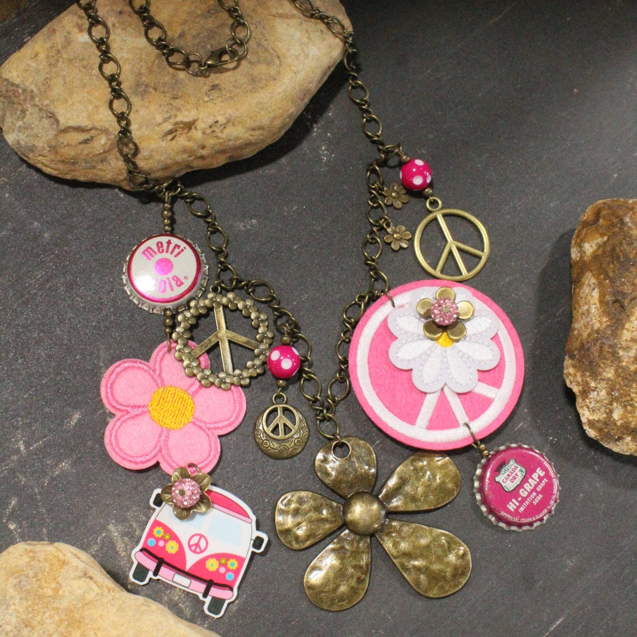 Groovy Dude Pink Charm’d Necklace