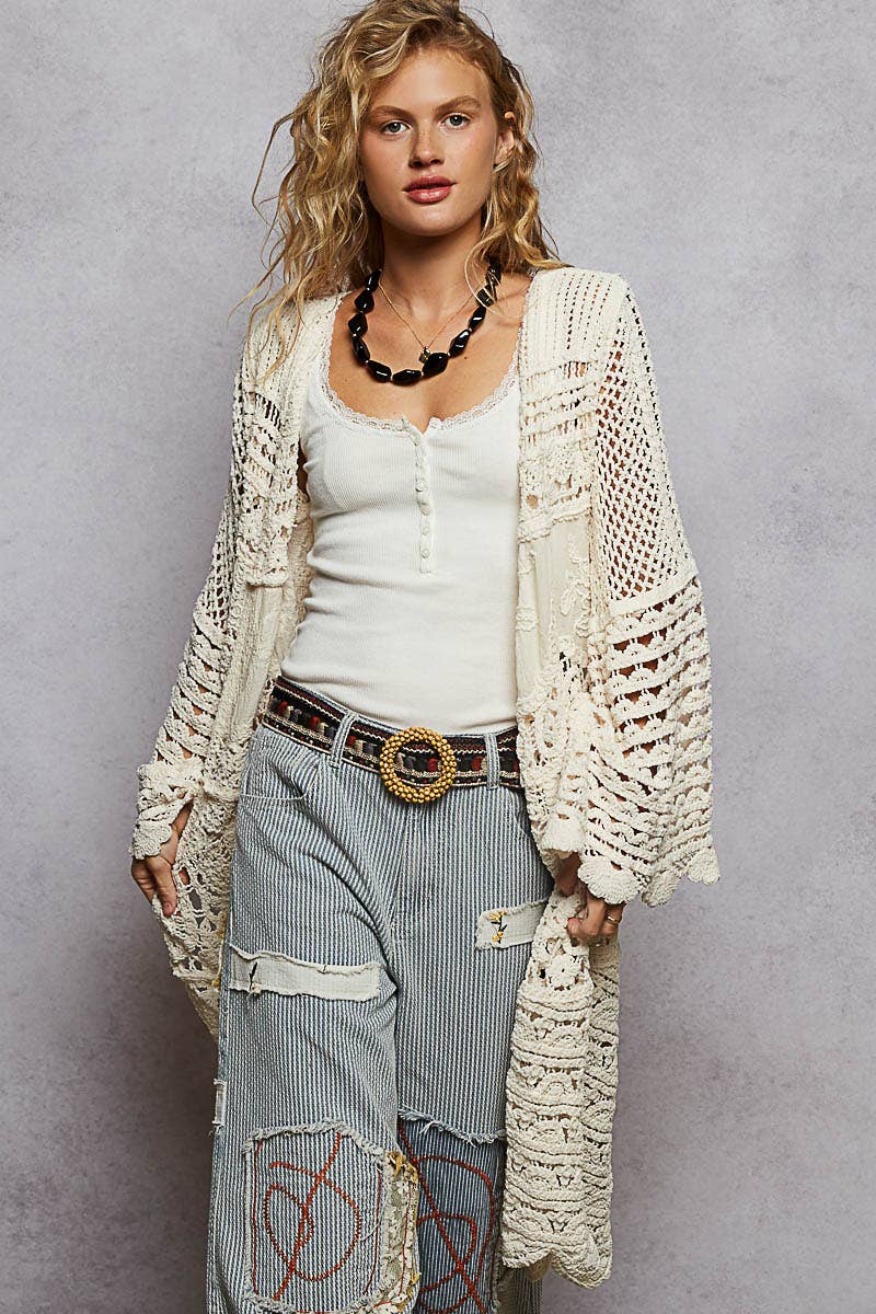 Charming Chenille Crochet Cardigan