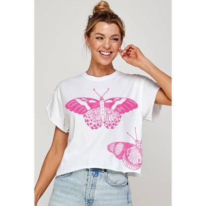 BUTTERFLY CROP TOP T-SHIRT