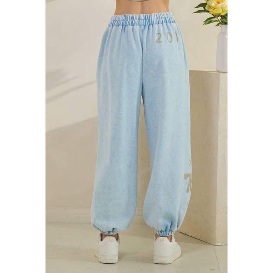 WASHED NUMBER PRINTED JOGGER SWEATPANTS