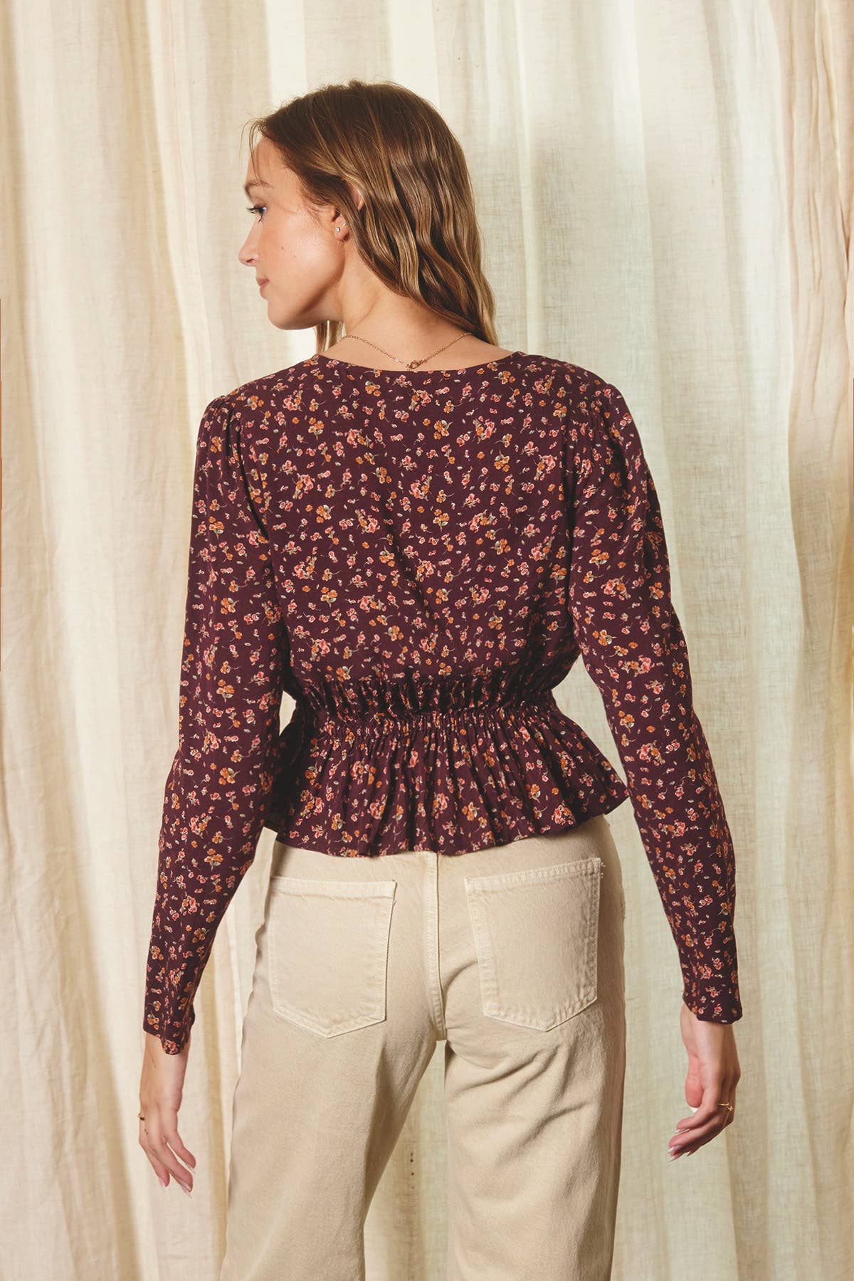 Sunrise Tie Detail Peplum Top