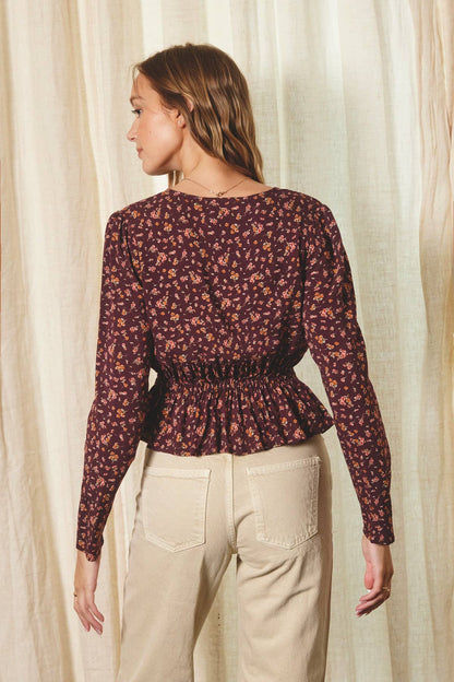 Sunrise Tie Detail Peplum Top