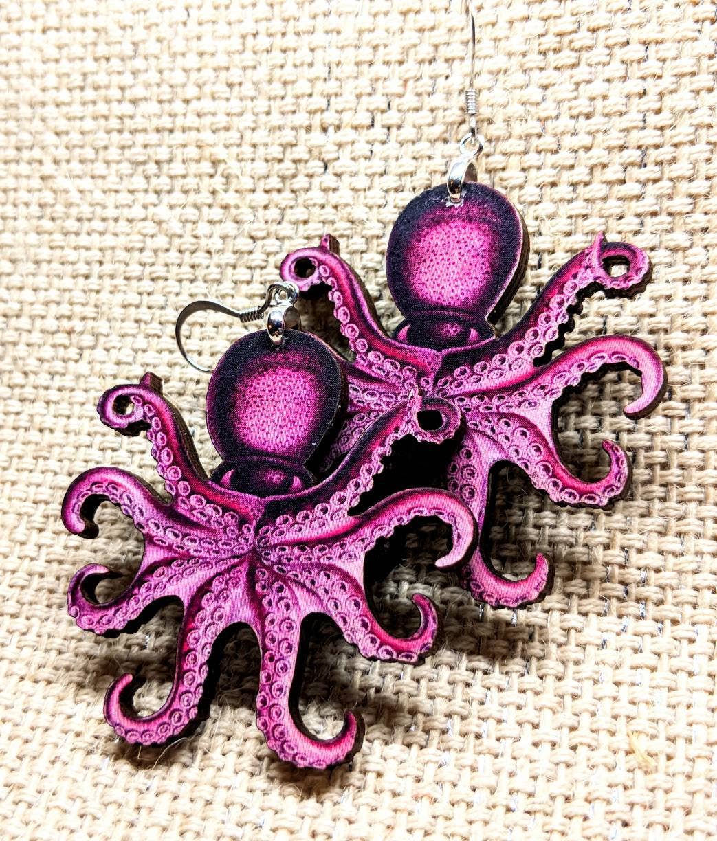 Pink Octopus Earrings