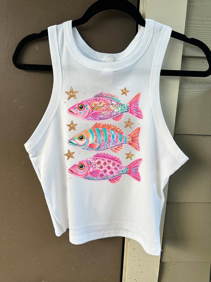 Glitter Fish Cropped Tank