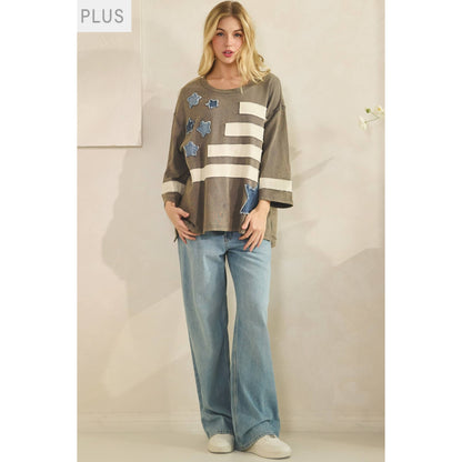 STAR SPANGLED OVERSIZED SWEATSHIRT PLUS SIZE