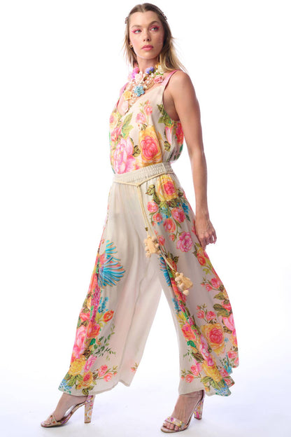 Earth Angels Pants | Wide Leg Pants | Peacock Print Pants