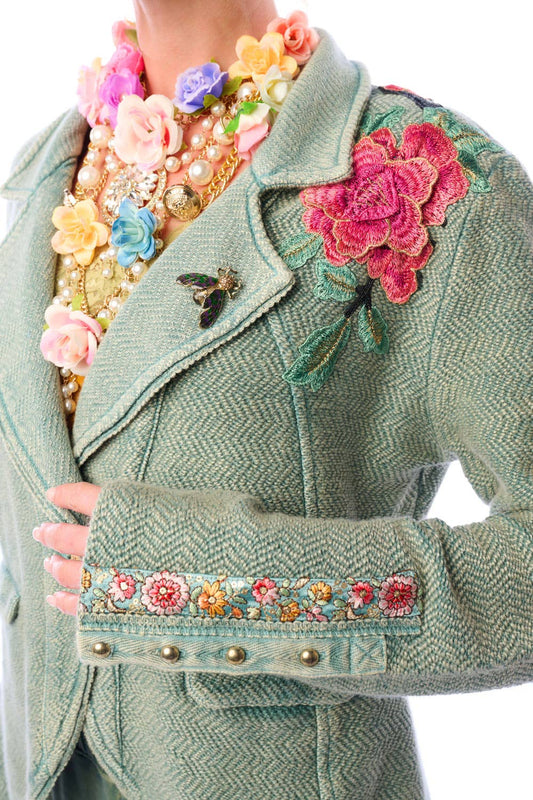 Alba Green Terry  Blazer