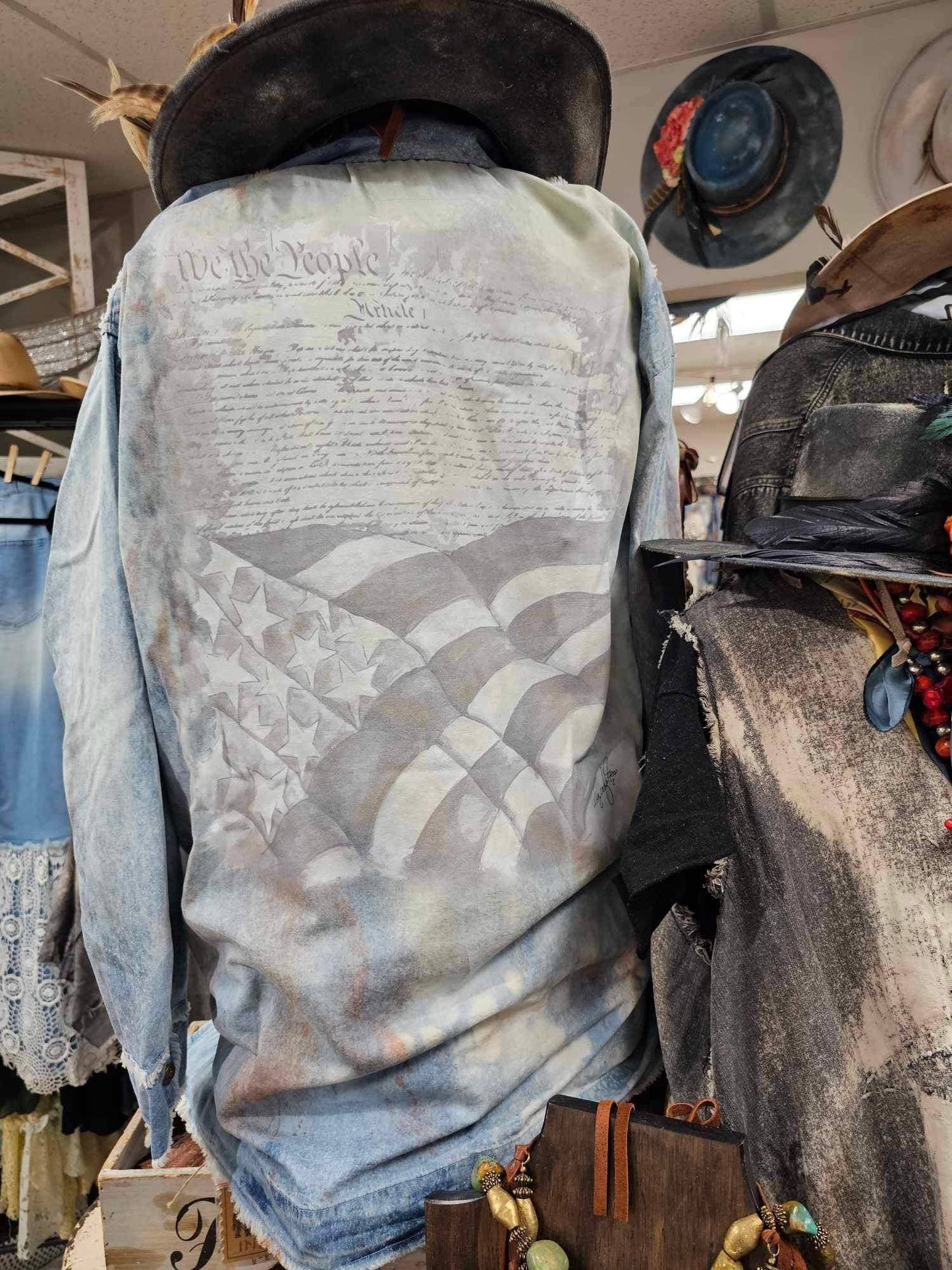 Distressed Denim Freedom Shirt