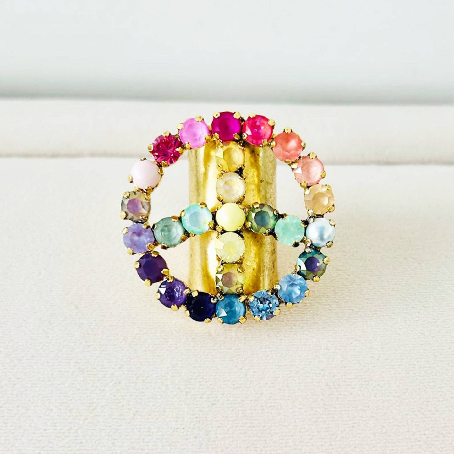Peace or Bust Ring in Fairy Dust