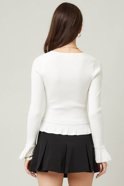 Knit Ruffle Hem Top