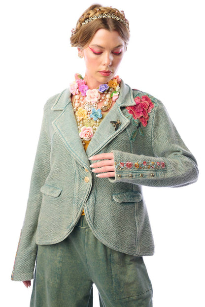 Alba Green Terry  Blazer
