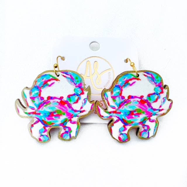 Pink Crab Dangle Earrings