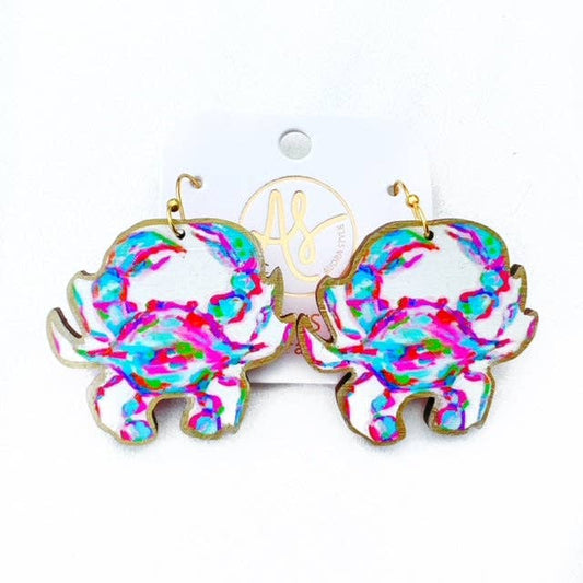 Pink Crab Dangle Earrings
