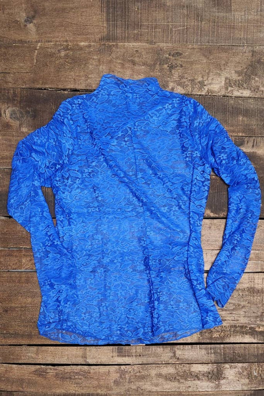 Trellis Vines Lace Top - Royal Blue